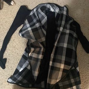 Black Lush long sleeve size Large with Black and white plaid Hyfve cardigan